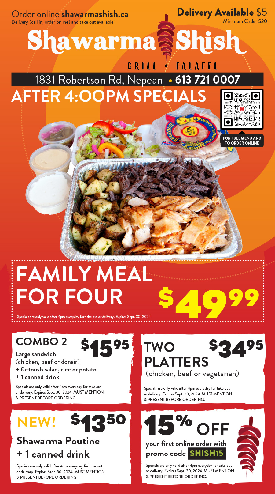Shawarma Shish Menu