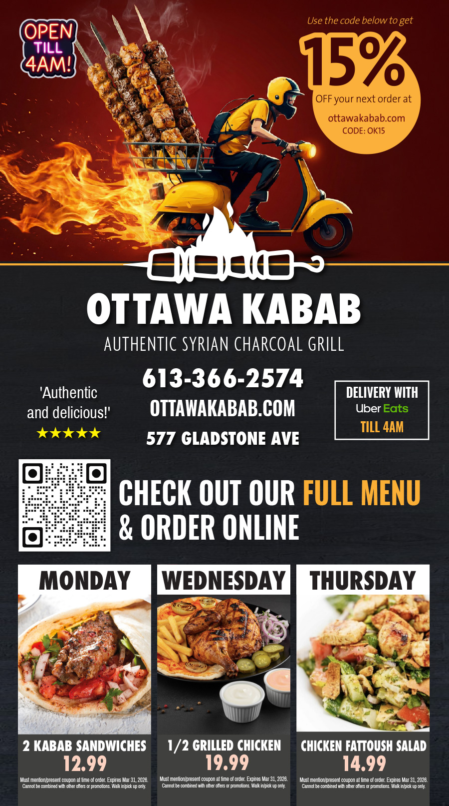 Ottawa Kabab Menu
