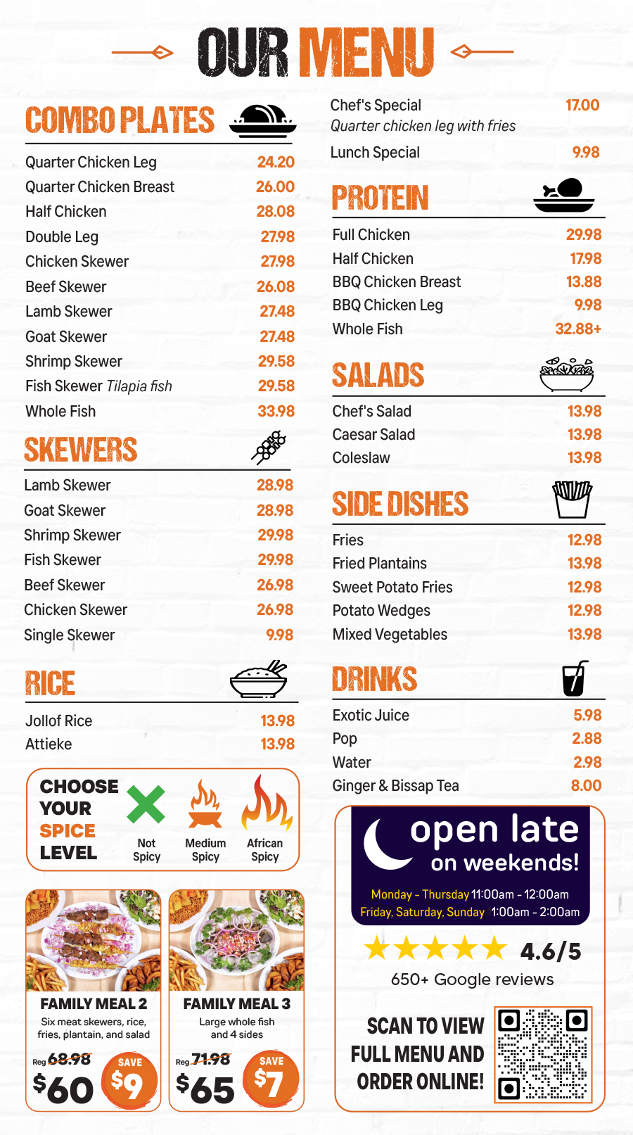 African BBQ House OR Menu