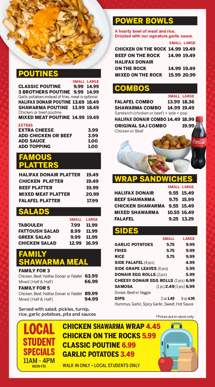 3 Brothers Carling Menu